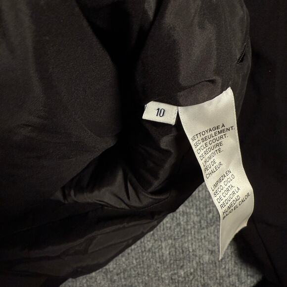 Doncaster Sz 10 Asymmetrical Zipper Moto Jacket Black Rayon Nylon Blend Stretch - Picture 6 of 8